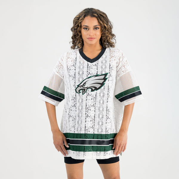 Gameday Couture PHILADELPHIA EAGLES HIGH NOTE LACE FASHION TOP