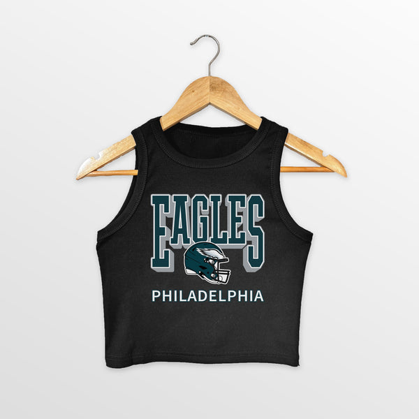 gameday couture PHILADELPHIA EAGLES PURE VICTORY ESSENTIAL RIBBED CROP TANK
