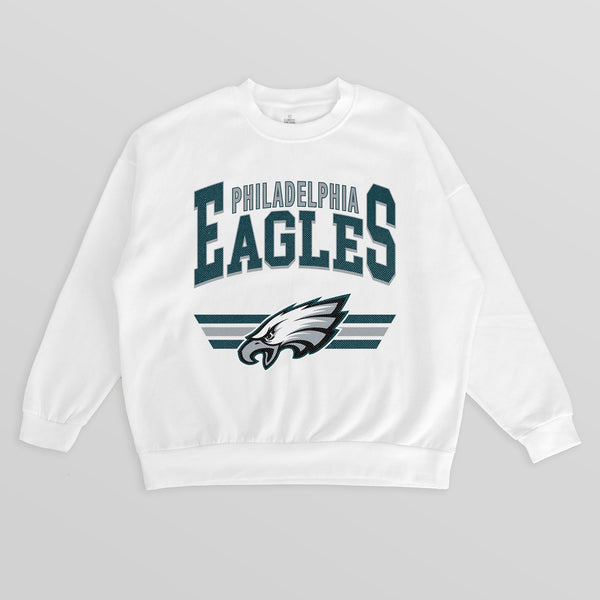gameday couture PHILADELPHIA EAGLES SWIFT STRIKE PREMIUM FLEECE CREWNECK PULLOVER