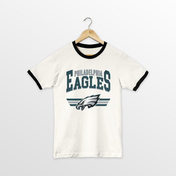 gameday couture PHILADELPHIA EAGLES SWIFT STRIKE VINTAGE RINGER TEE