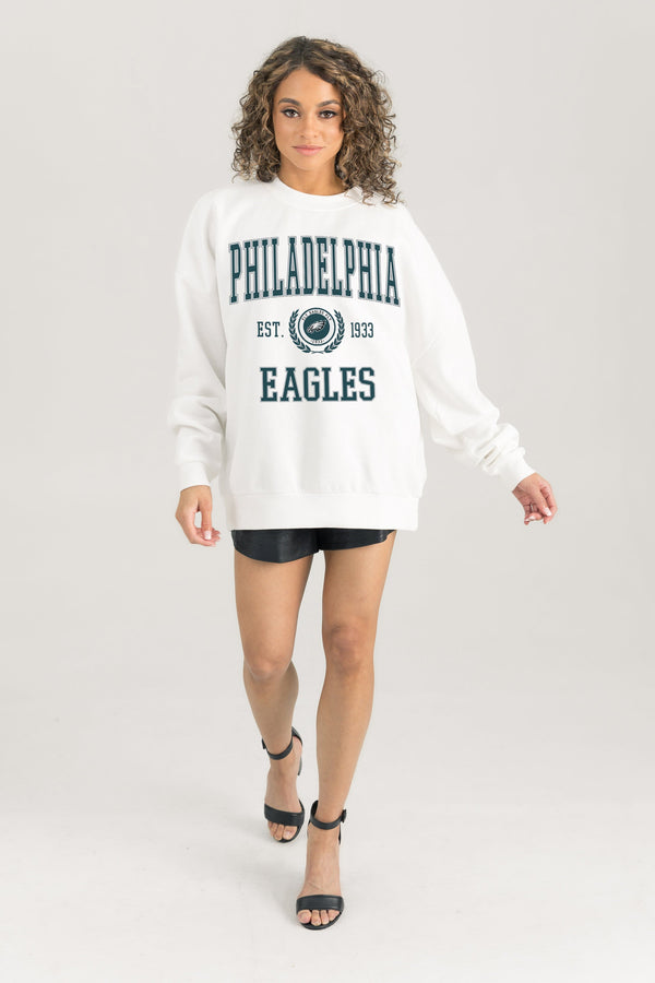 gameday couture PHILADELPHIA EAGLES Timeless Triumph Fleece Crewneck Pullover