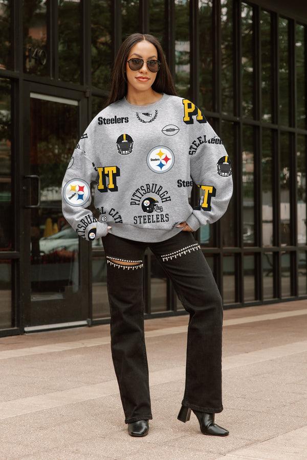 Gameday Couture PITTSBURGH STEELERS ALWAYS ON REPEAT PREMIUM FLEECE CREW SWEATSHIRT