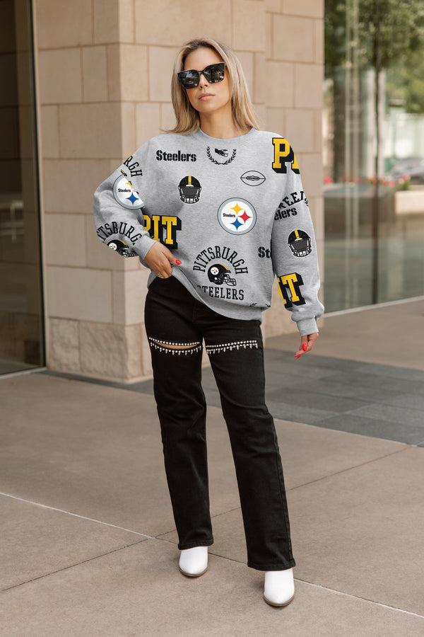 Gameday Couture PITTSBURGH STEELERS ALWAYS ON REPEAT PREMIUM FLEECE CREW SWEATSHIRT