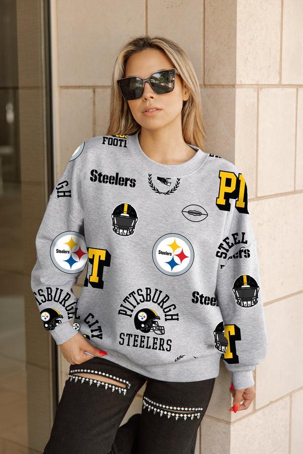 Gameday Couture PITTSBURGH STEELERS ALWAYS ON REPEAT PREMIUM FLEECE CREW SWEATSHIRT