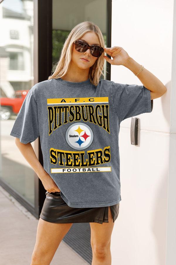Gameday Couture PITTSBURGH STEELERS CLASSIC GRIND WASHED RELAXED FIT TEE