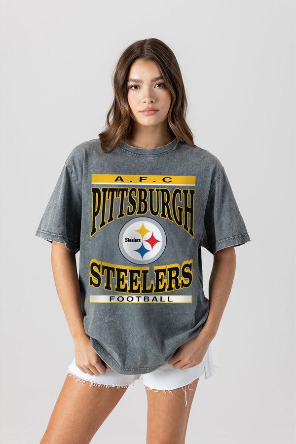 Gameday Couture PITTSBURGH STEELERS CLASSIC GRIND WASHED RELAXED FIT TEE