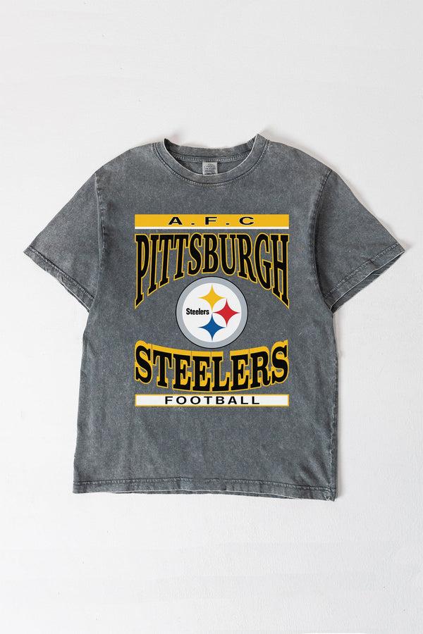 gameday couture PITTSBURGH STEELERS CLASSIC GRIND WASHED RELAXED FIT TEE