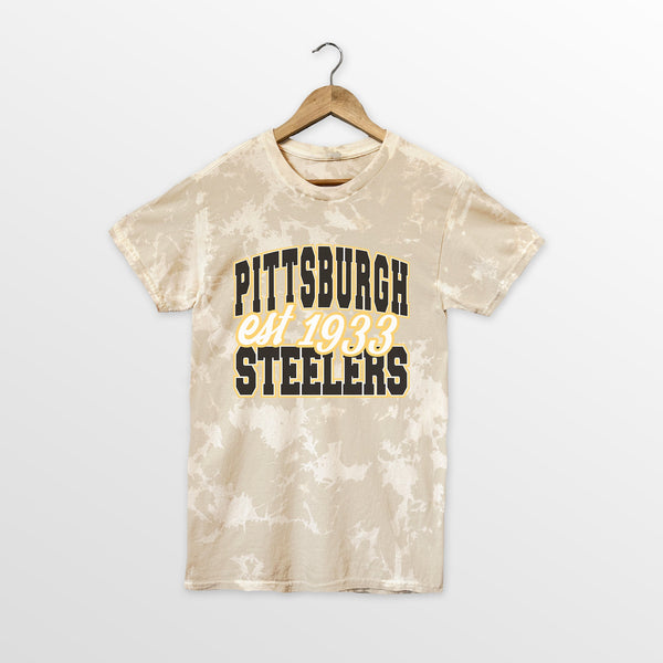 gameday couture PITTSBURGH STEELERS DEEP ROOTS BLEACH WASH TEE