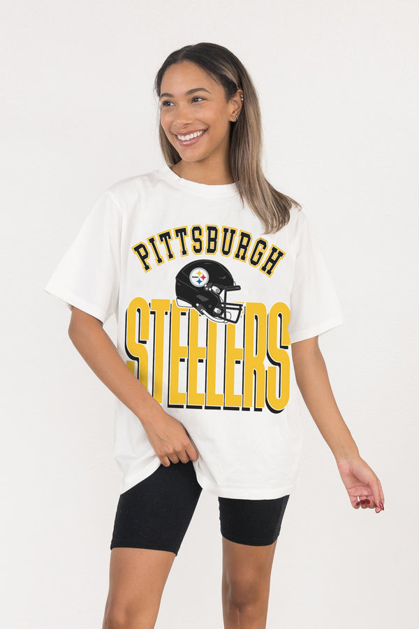 Gameday Couture PITTSBURGH STEELERS FIERCE FOCUS WASHED RELAXED FIT TEE