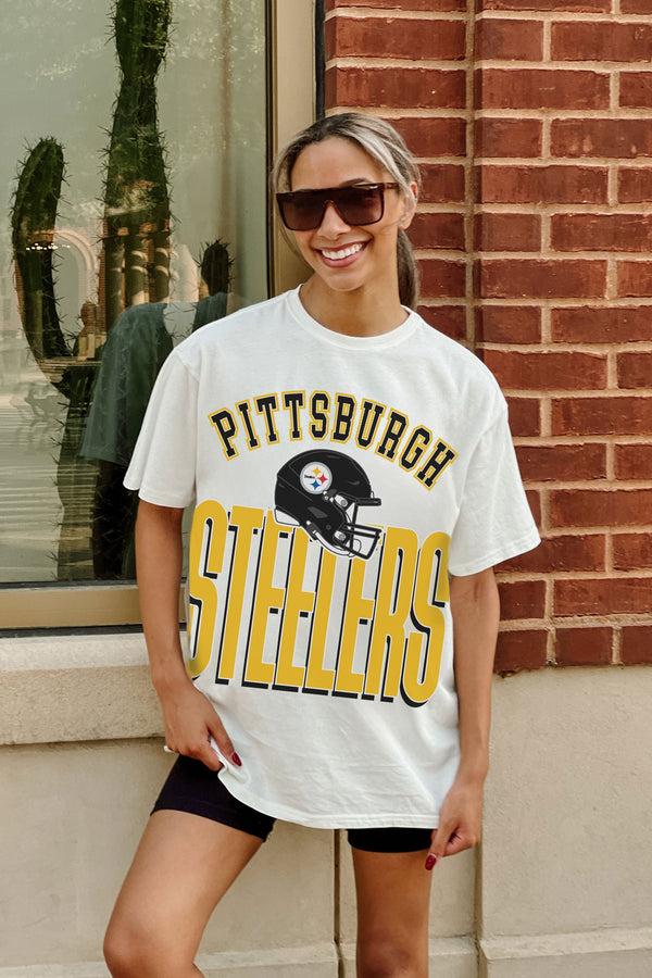 Gameday Couture PITTSBURGH STEELERS FIERCE FOCUS WASHED RELAXED FIT TEE