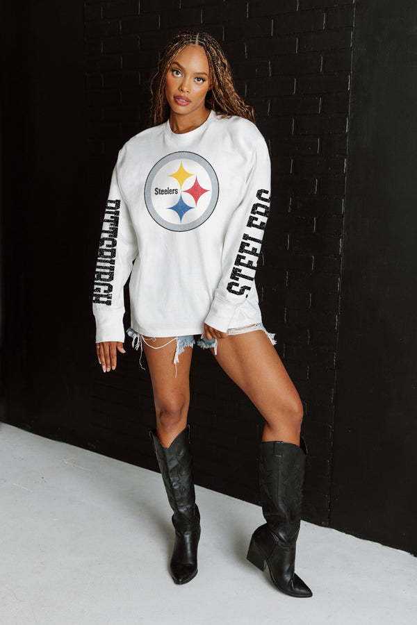 Gameday Couture PITTSBURGH STEELERS Game Plan Oversized Long-Sleeve Tee