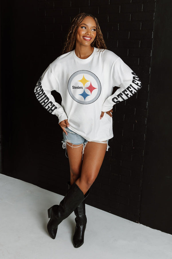 Gameday Couture PITTSBURGH STEELERS Game Plan Oversized Long-Sleeve Tee