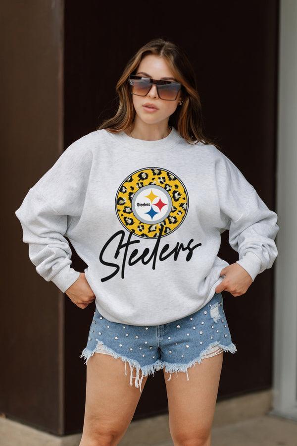 Gameday Couture PITTSBURGH STEELERS Going Wild Fleece Drop-Shoulder Pullover