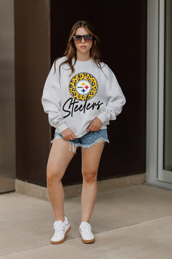 Gameday Couture PITTSBURGH STEELERS Going Wild Fleece Drop-Shoulder Pullover