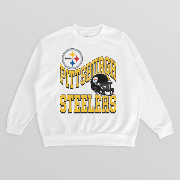 gameday couture PITTSBURGH STEELERS HARD EARNED PREMIUM FLEECE CREWNECK PULLOVER