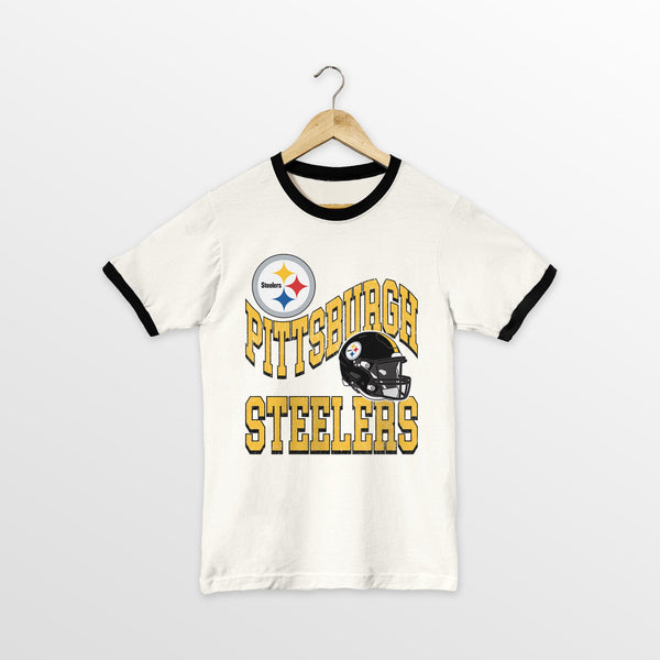 gameday couture PITTSBURGH STEELERS HARD EARNED VINTAGE RINGER TEE