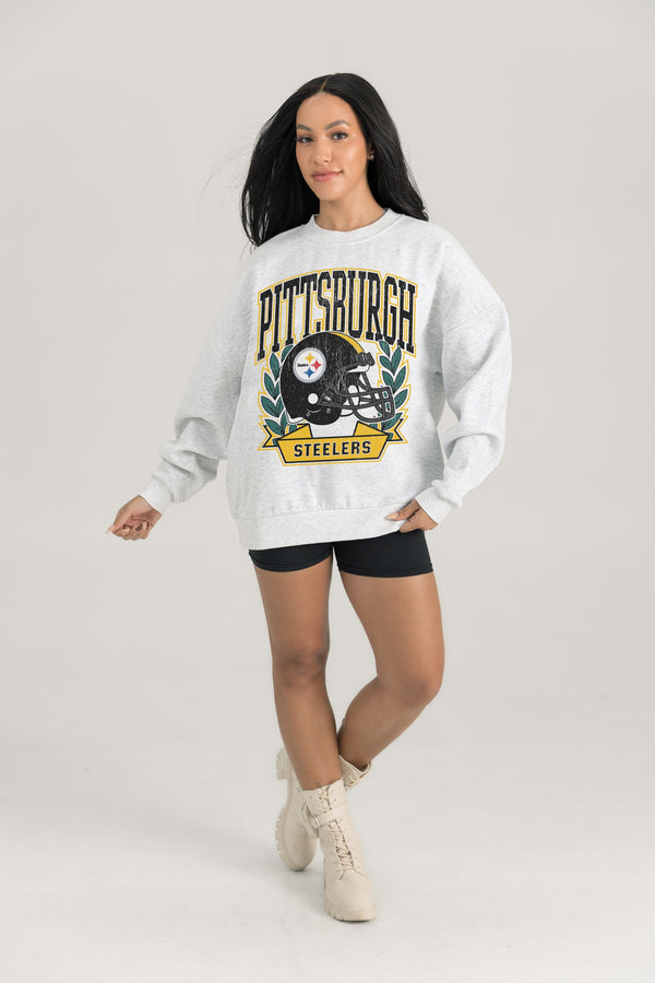 gameday couture PITTSBURGH STEELERS Heritage Fleece Crewneck Pullover