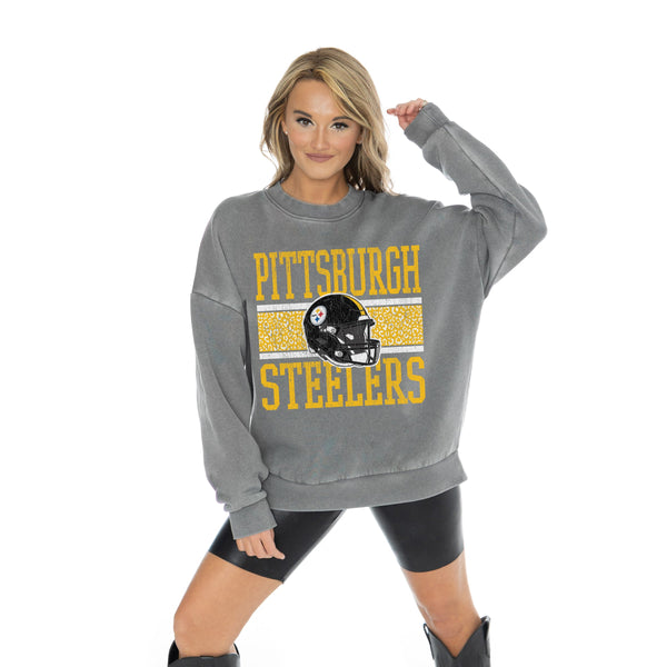 Gameday Couture PITTSBURGH STEELERS In The Wild Oversized Crewneck Fleece