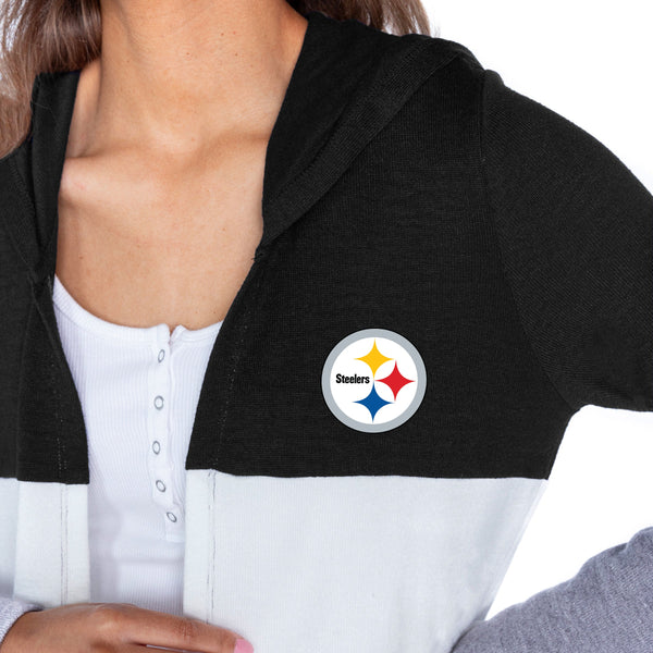 Gameday Couture PITTSBURGH STEELERS Insignia Lightweight Colorblock Cardigan