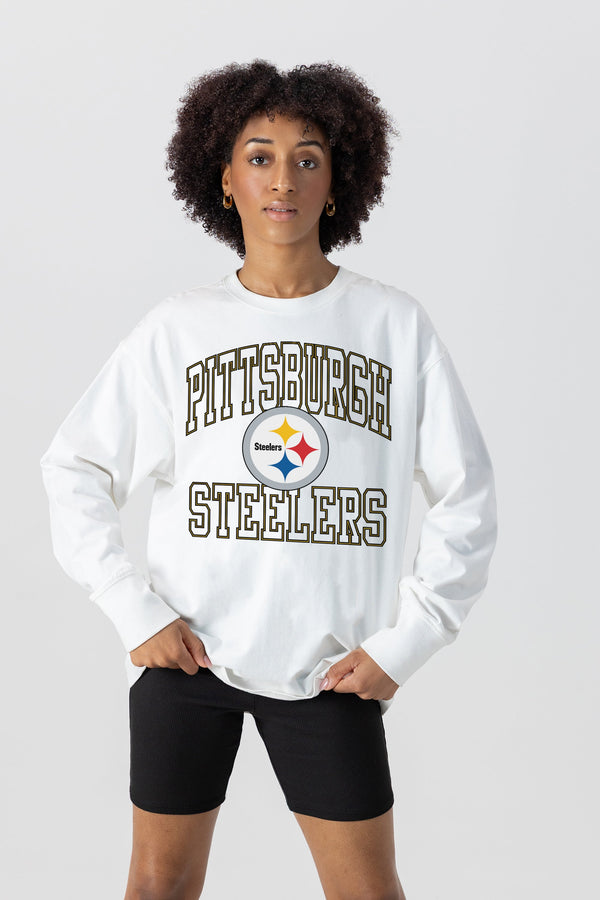 Gameday Couture PITTSBURGH STEELERS Mind Games Oversized Long-Sleeve Tee