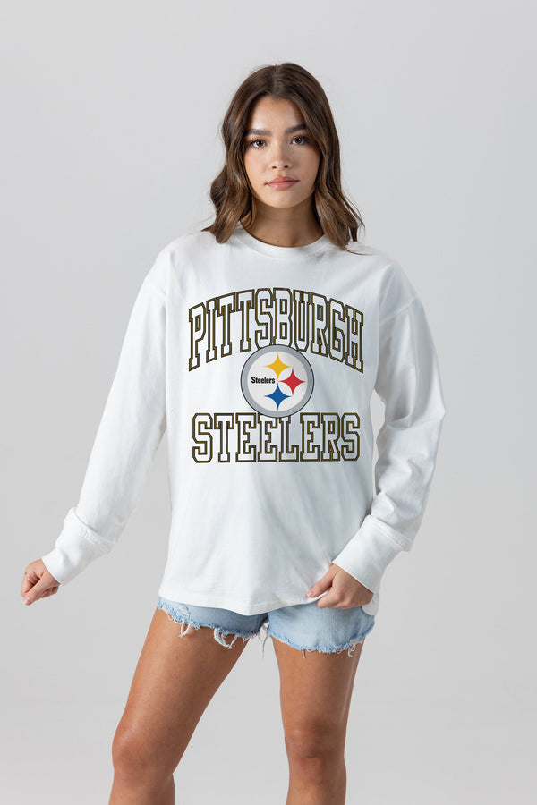 Gameday Couture PITTSBURGH STEELERS Mind Games Oversized Long-Sleeve Tee