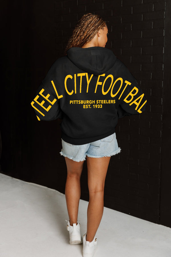 Gameday Couture PITTSBURGH STEELERS Never Stop Oversized Premium Hoodie
