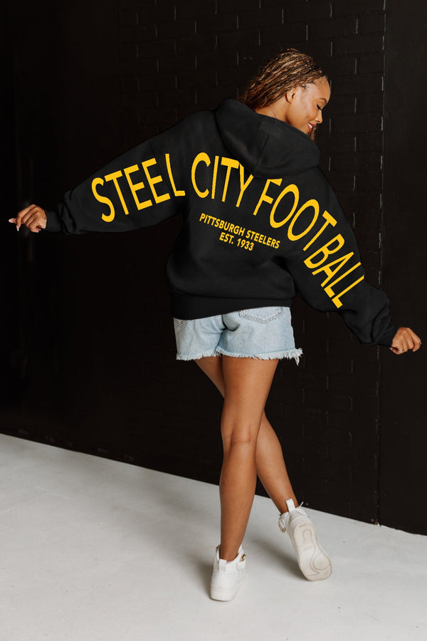 gameday couture PITTSBURGH STEELERS Never Stop Oversized Premium Hoodie