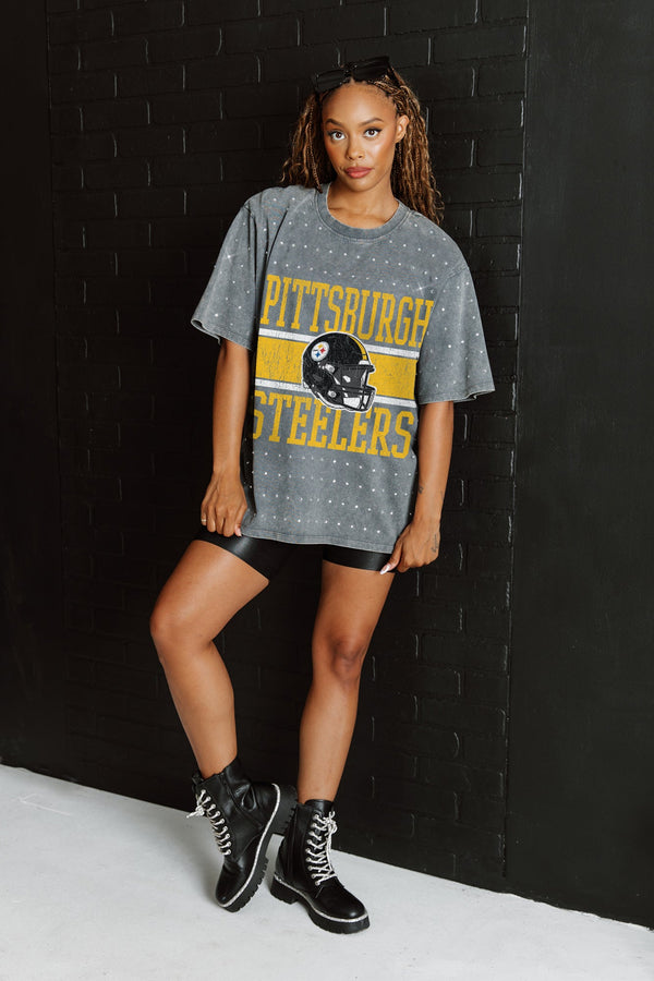 Gameday Couture PITTSBURGH STEELERS On The Ball Mini Rhinestone Tee