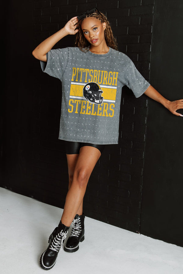 Gameday Couture PITTSBURGH STEELERS On The Ball Mini Rhinestone Tee