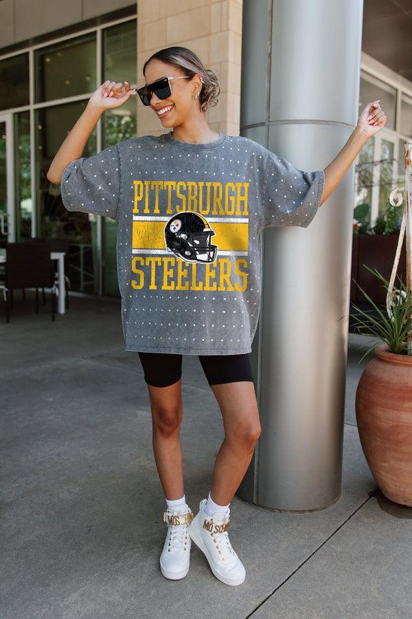 Gameday Couture PITTSBURGH STEELERS On The Ball Mini Rhinestone Tee
