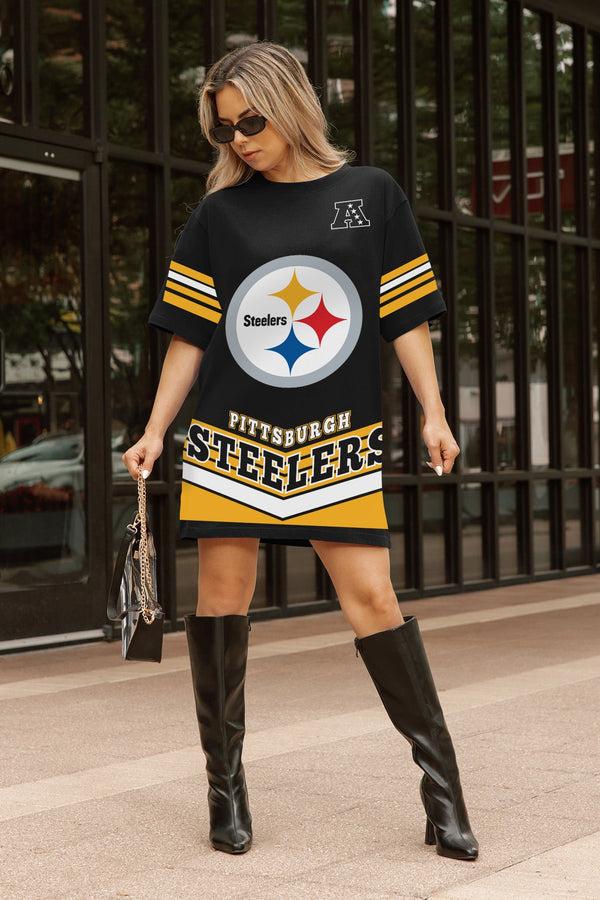 Gameday Couture PITTSBURGH STEELERS PERFECT SCORE RETRO T-SHIRT DRESS