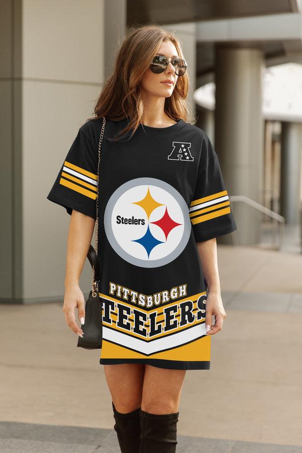 Gameday Couture PITTSBURGH STEELERS PERFECT SCORE RETRO T-SHIRT DRESS