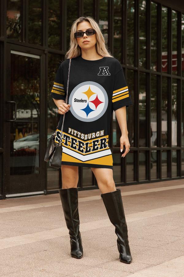 gameday couture PITTSBURGH STEELERS PERFECT SCORE RETRO T-SHIRT DRESS