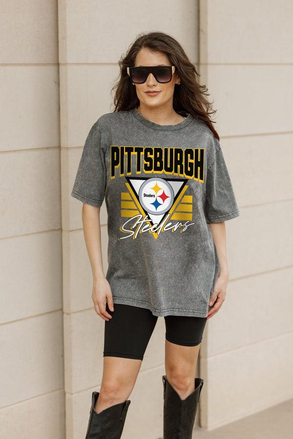 Gameday Couture PITTSBURGH STEELERS Play It Forward Oversized Crewneck Tee