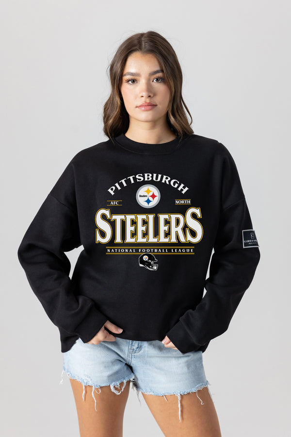Gameday Couture PITTSBURGH STEELERS Players Only Fleece Drop-Shoulder Crew