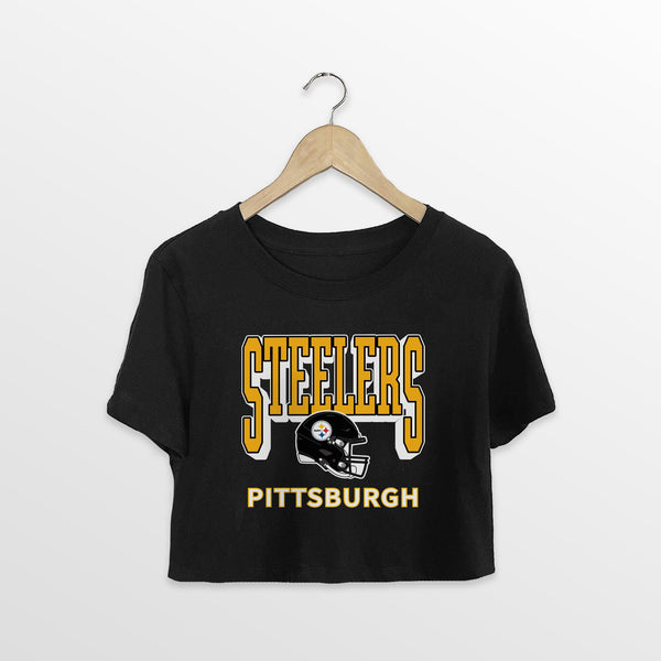 gameday couture PITTSBURGH STEELERS PURE VICTORY CLASSIC CROP TEE