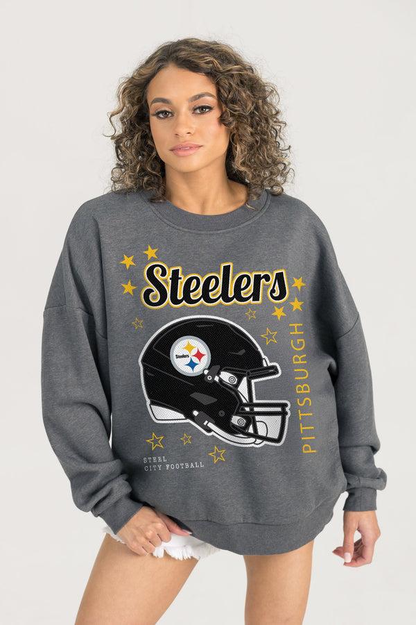 Gameday Couture PITTSBURGH STEELERS Ready To Rumble Fleece Crewneck Pullover