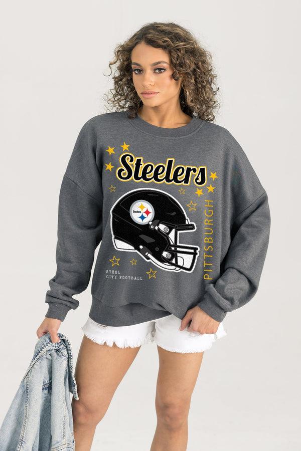 gameday couture PITTSBURGH STEELERS Ready To Rumble Fleece Crewneck Pullover