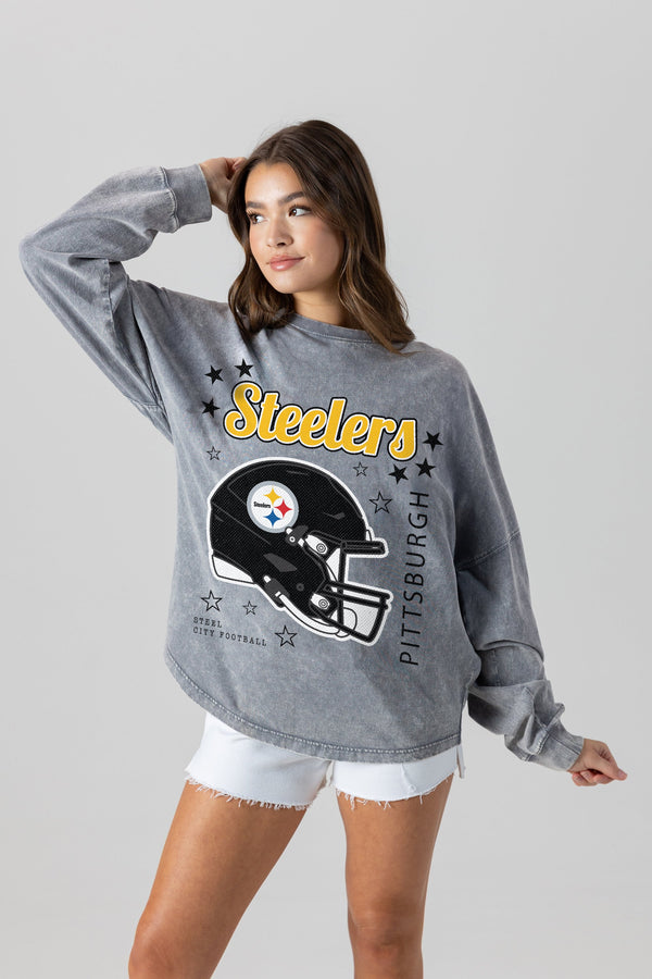 Gameday Couture PITTSBURGH STEELERS Starbound Oversized Long-Sleeve Tee