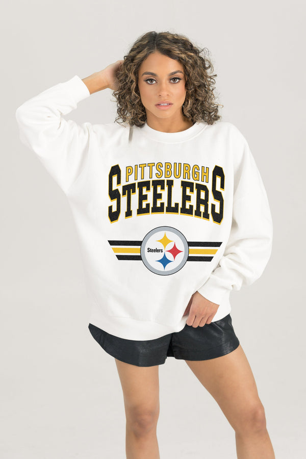 Gameday Couture PITTSBURGH STEELERS SWIFT STRIKE PREMIUM FLEECE CREWNECK PULLOVER