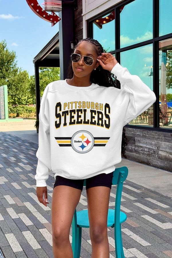 Gameday Couture PITTSBURGH STEELERS SWIFT STRIKE PREMIUM FLEECE CREWNECK PULLOVER