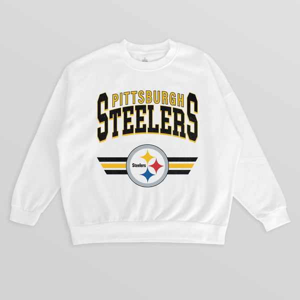 gameday couture PITTSBURGH STEELERS SWIFT STRIKE PREMIUM FLEECE CREWNECK PULLOVER