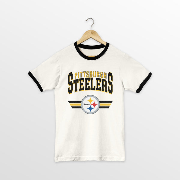 gameday couture PITTSBURGH STEELERS SWIFT STRIKE VINTAGE RINGER TEE