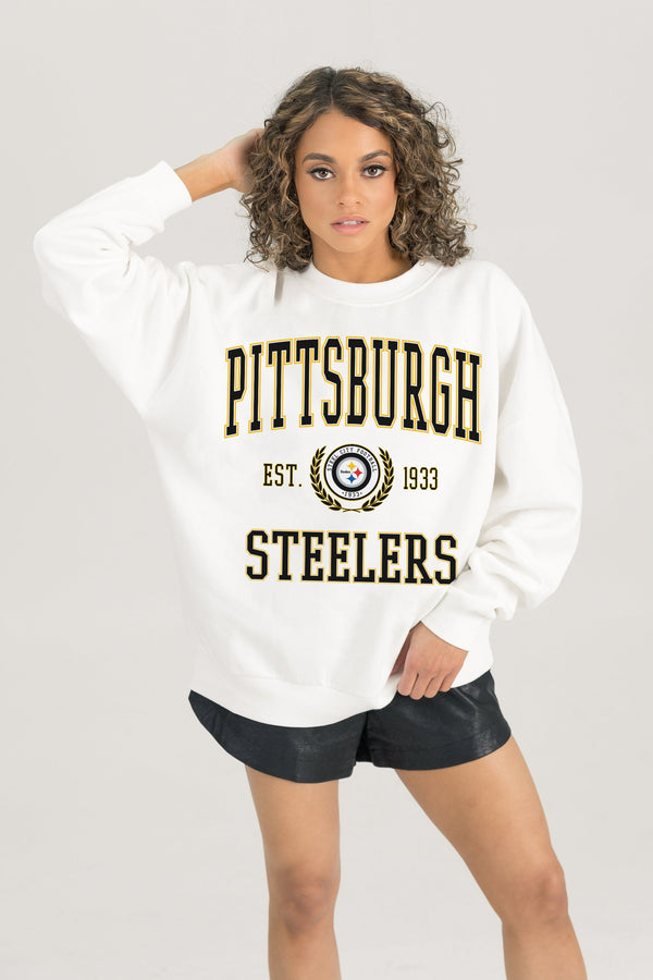 Gameday Couture PITTSBURGH STEELERS Timeless Triumph Fleece Crewneck Pullover