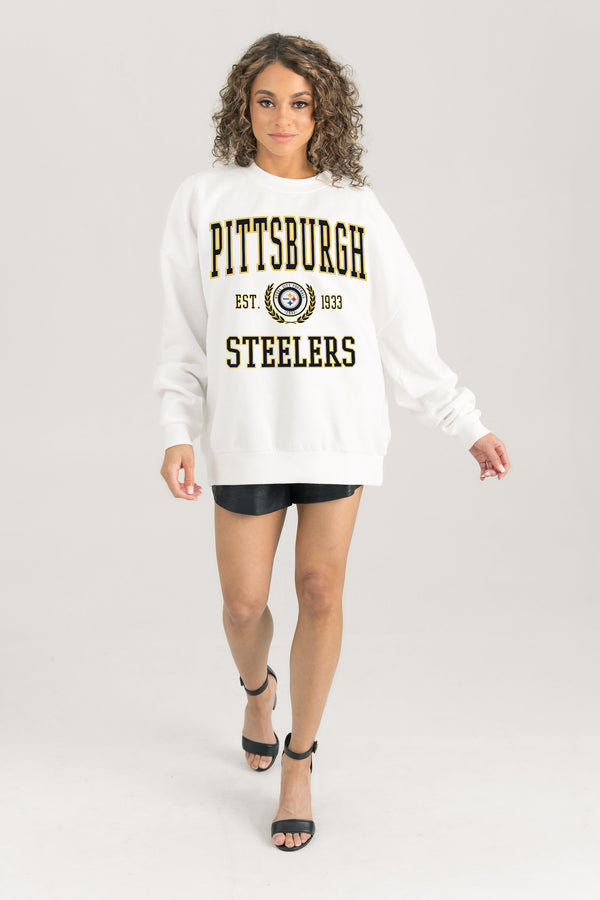 gameday couture PITTSBURGH STEELERS Timeless Triumph Fleece Crewneck Pullover