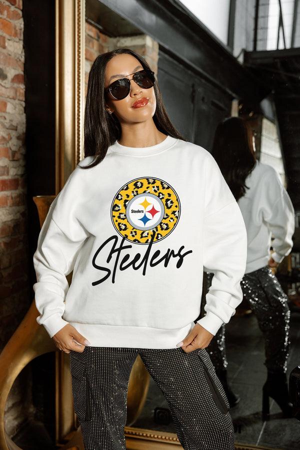 Gameday Couture PITTSBURGH STEELERS WILD BREAKTHROUGH PREMIUM FLEECE CREWNECK PULLOVER