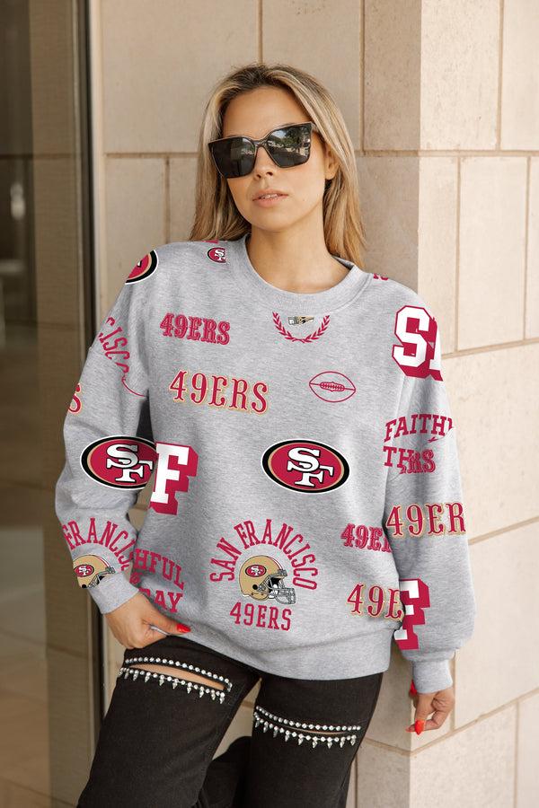 Gameday Couture SAN FRANCISCO 49ERS ALWAYS ON REPEAT PREMIUM FLEECE CREW SWEATSHIRT