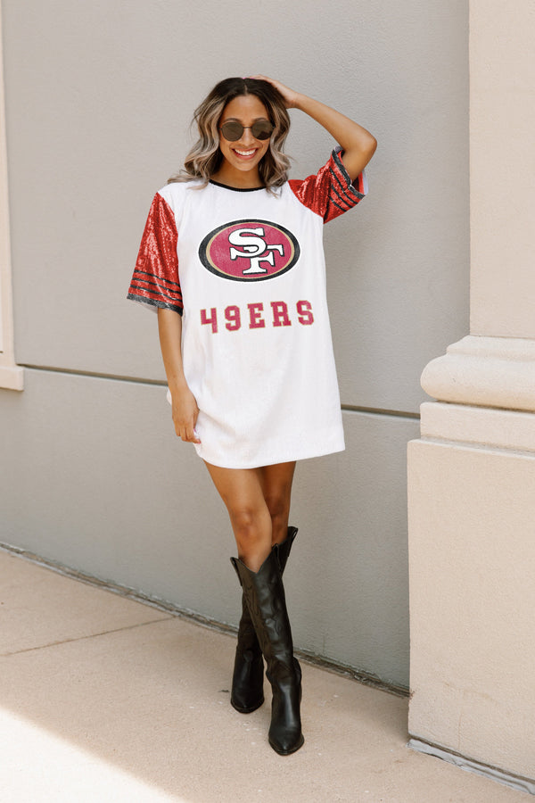 Gameday Couture SAN FRANCISCO 49ERS Chic Champs Sequin Jersey Dress