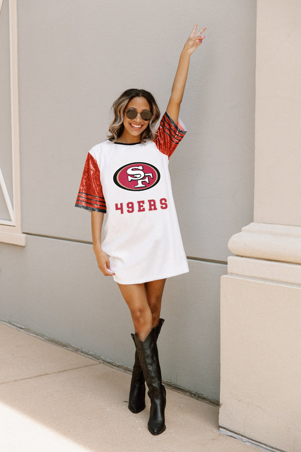 Gameday Couture SAN FRANCISCO 49ERS Chic Champs Sequin Jersey Dress
