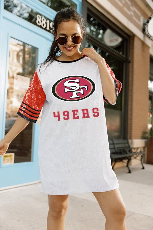 Gameday Couture SAN FRANCISCO 49ERS Chic Champs Sequin Jersey Dress